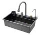 Многофункциональная кухонная мойка Savol S-SC003Q с водопадом 75см графит