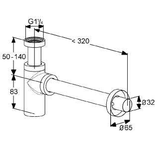 Сифон для раковины Kludi 1002005-00 хром
