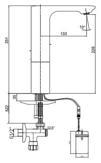 Электронный смеситель для раковины E.C.A. Photoscell 108108040EX хром