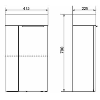 Тумба с раковиной Comforty Асти 40 00-00015420 подвесная Дуб темно-коричневый