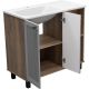 Напольная тумба под раковину Brevita Lumus 90 L УТ000025489 Серая матовая Дуб Галифакс олово