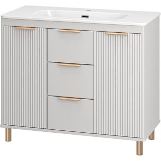 Напольная тумба под раковину Brevita Risacca Crema 100 УТ000025682 Серая матовая