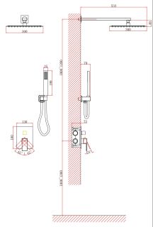 Душевая система DQ Bayern.Liszt DA1515705A04 чёрный