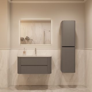 База под раковину Vincea Alto 1000 подвесная, 2 выкатных ящика soft close, светло-серый матовыйсветло-серый