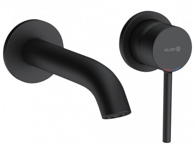 Встраиваемый смеситель для раковины Kludi Bozz чёрный матовый 382443976