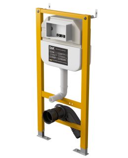 Комплект DQ Унитаз подвесной  безободковый DT1436016, Инсталляция DI8050127, Клавиша смыва DB1529007 матовое золото (DS1431630)