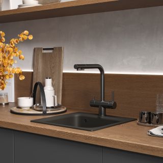 Мойка кухонная Reflexion Base 43-BL RX0743BL черный