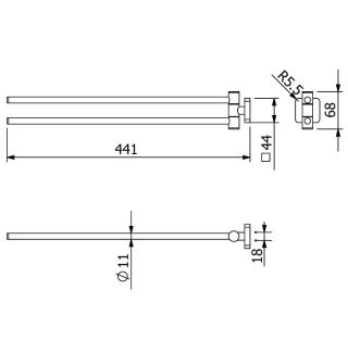 Полотенцедержатель Kludi Vela S 25977N0 44 см брашированное золото