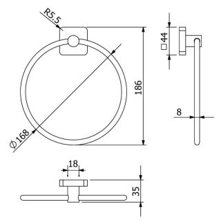 Полотенцедержатель Kludi Vela S 2597805 хром