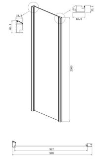 Душевой уголок Ambassador Intense 110022203IBB-100IBB 140x100см чёрный/тонированное