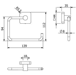 Держатель туалетной бумаги Kludi Vela S 2598239 чёрный матовый
