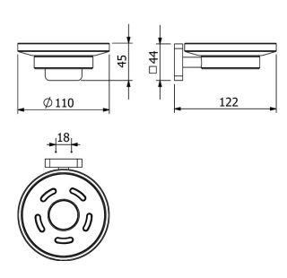Мыльница Kludi Vela S 2598539 чёрный матовый