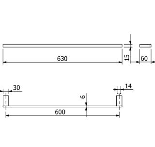 Полотенцедержатель Kludi Vela C 31979N2 60 см сталь оружейная брашированная