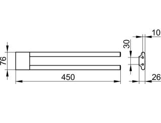 Держатель для полотенца двойной Keuco 11518130000 хром черный шлифованный