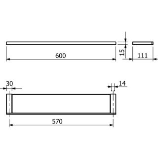 Полка стеклянная Kludi Vela C 31973N1 60 см брашированная бронза