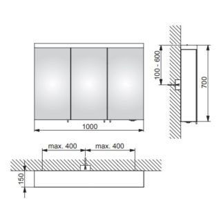 Зеркальный шкаф для ванны Keuco Royal Reflex 24204171301 100 см