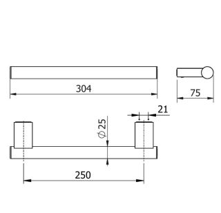 Поручень Kludi Vela C 31981N5 30 см брашированный никель