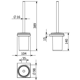 Туалетный ёршик Kludi Vela С 31974N1 брашированная бронза