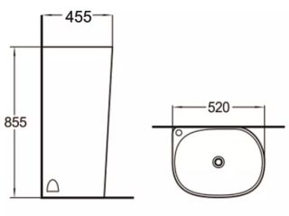 Раковина напольная SantiLine SL-4001 52см белый