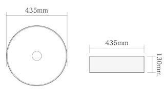 Раковина накладная SantiLine SL-7003 43см серебро