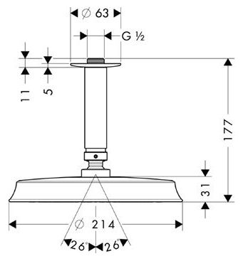 Верхний душ Hansgrohe Raindance 27400820 хром
