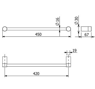 Полотенцедержатель Kludi Vela R 5898005 45 см хром