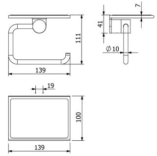Держатель туалетной бумаги Kludi Vela R 5897105 с полкой для телефона хром