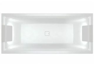Акриловая ванна с подсветкой Riho Still Square LED Fall B100035005 170х75см светодиоды и подголовники с двух сторон заполнение через перелив белый