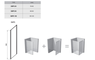 Боковая часть Ravak SmartLine SMPS-90 9SP70A00Z1 Transparent профиль хром правый
