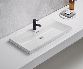 Раковина Gid 5580s 71167 встраиваемая сверху белая 81x46.5x15