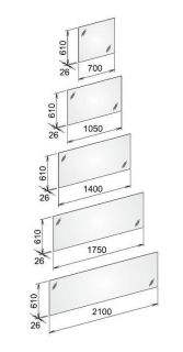 Зеркало для ванны Keuco Edition 11195003500 210 см