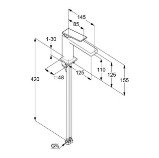 Смеситель для раковины Kludi Decus 542825375 белый матовый