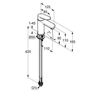 Смеситель для раковины Kludi X1 322820575 хром
