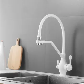 Смеситель для кухни Rose R858C белый