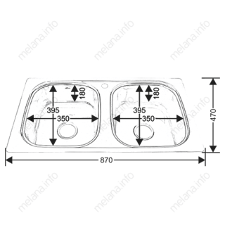 Мойка 8747S Melana 0,6/180 хром с сифоном (199 t *8)