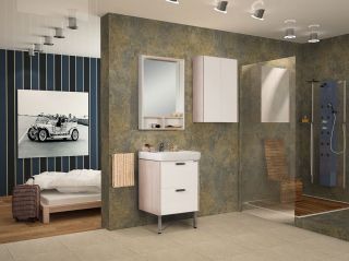 Тумба под раковину Акватон Йорк 55см белый/ясень фабрик 1A170501YOAV0