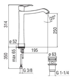 Смеситель Nobili Sofi SI98128/2CR для раковины
