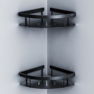 Полка для душа угловая двойная Am.Pm Sense L чёрный матовый A7454222