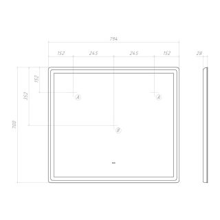 Зеркало с подсветкой Vigo Geometry Comfort 062 80 см
