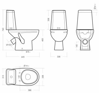 Унитаз-компакт Sanita Марс Комфорт безободковый белый