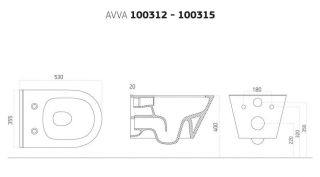 Подвесной унитаз Boheme Avva 972-B безободковый чёрный матовый