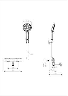 Смеситель для ванны с душем Wonzon & Woghand INN 3 WW-B2065-A1-CR с термостатом хром