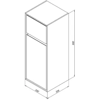 Пенал Aquanet Милан 306376 35 см чёрный