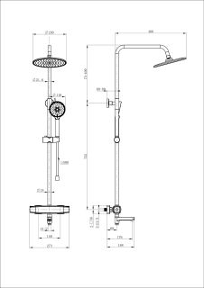 Душевая стойка Wonzon & Woghand Neo WW-B3035-A3-CR с термостатом хром
