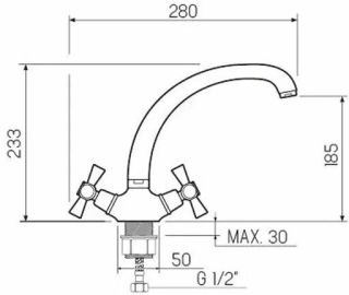 Смеситель для кухни РМС SL138-273F хром