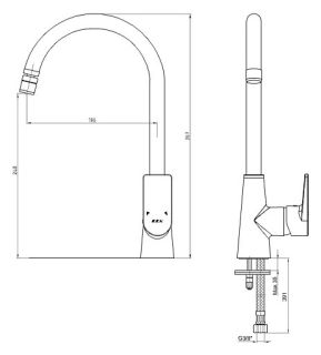 Смеситель для кухни E.C.A. Dalia 102118126EX хром