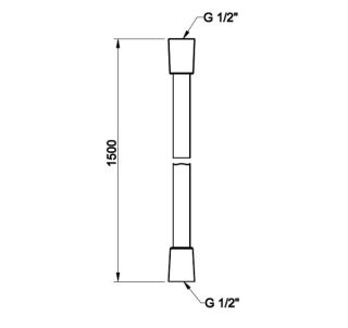 Душевой шланг Gessi Habito Darkflex 54137.239 150 см чёрный