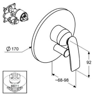Встраиваемый смеситель для ванны и душа Kludi Balance белый/хром 526509175