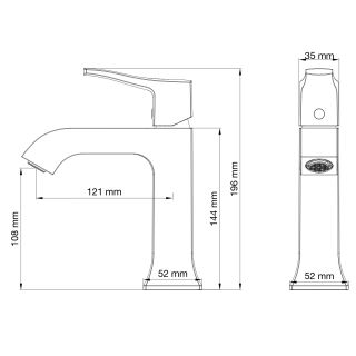 Смеситель для раковины Wonzon & Woghand Flex WW-88018072-BGM тёмный графит