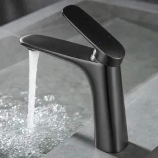 Смеситель для раковины Black&White Universe 8701MG оружейная сталь